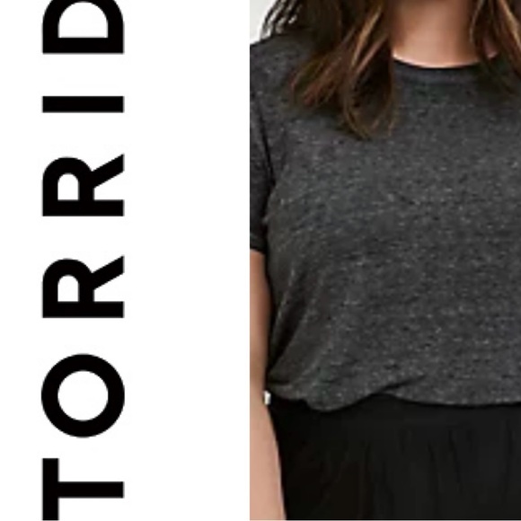 torrid Tops - TORRID Women’s Classic Fit Crew Tee - Vintage Burnout Black Size 00/Medium